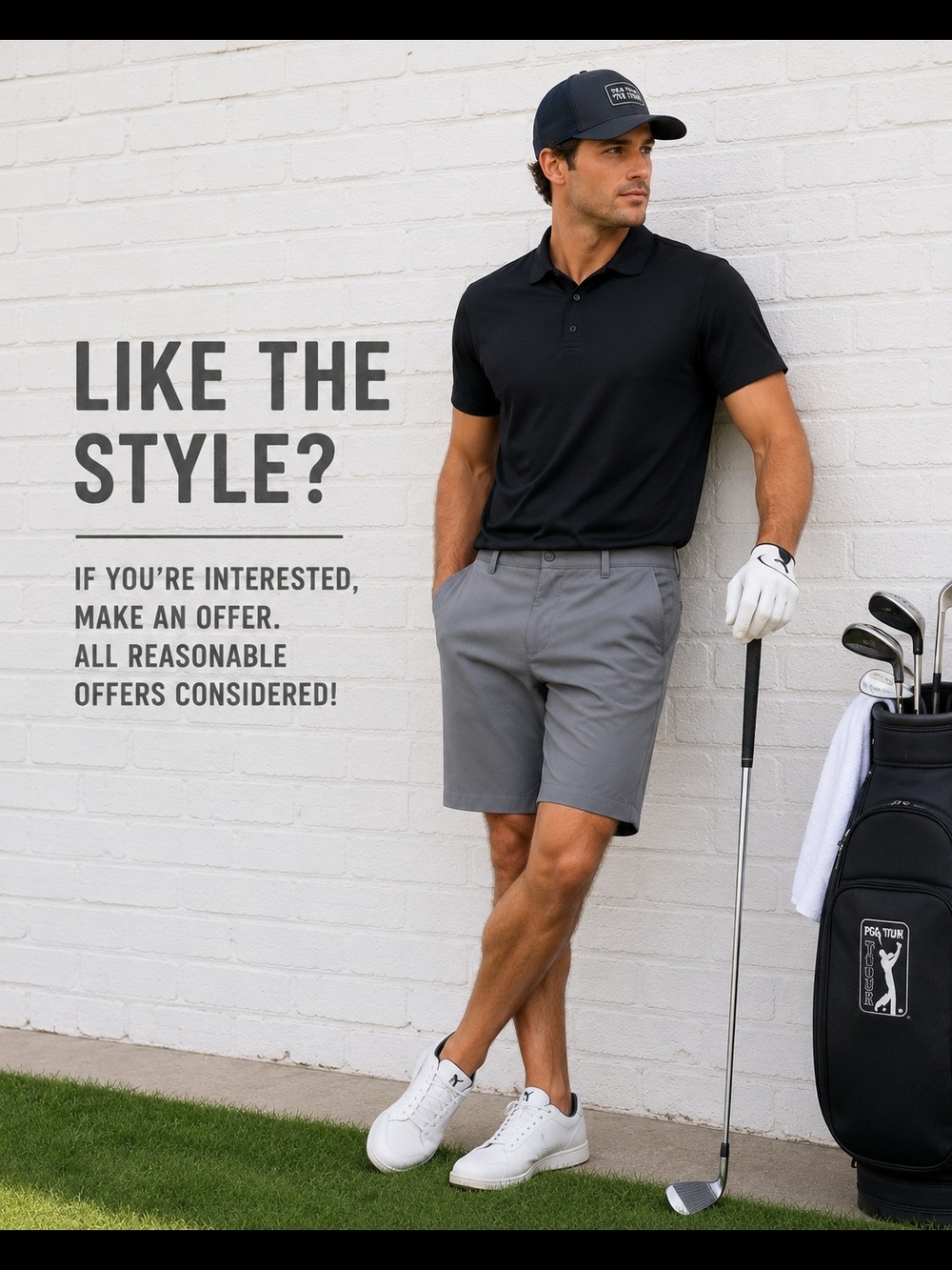 PGA TOUR Gray Performance Golf Shorts Side Pocket Size 34 Athletic Fit